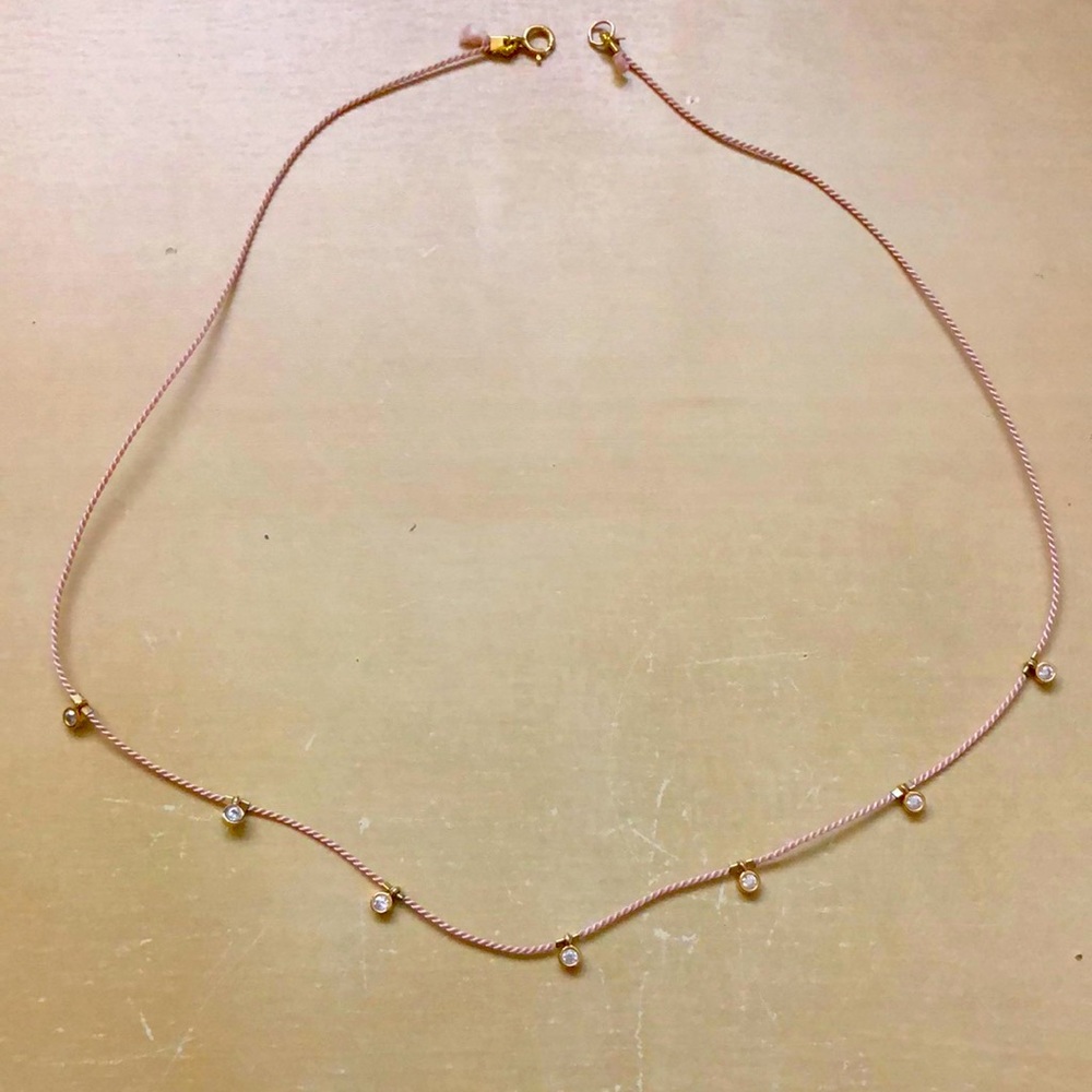 Dainty pink strand necklace